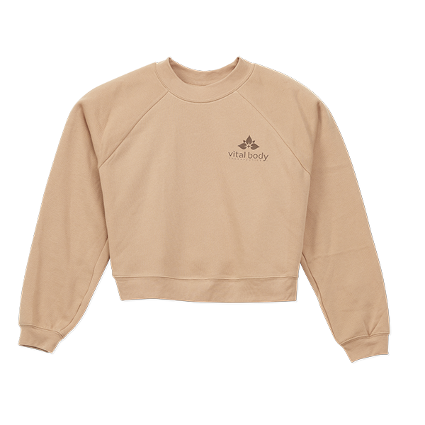 Tan sales cropped sweatshirt